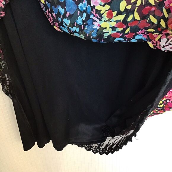 Sag Harbor Womens 1X Midi Skirt Floral Sheer Lace Elastic Waist Lined Pull On - Picture 4 of 8